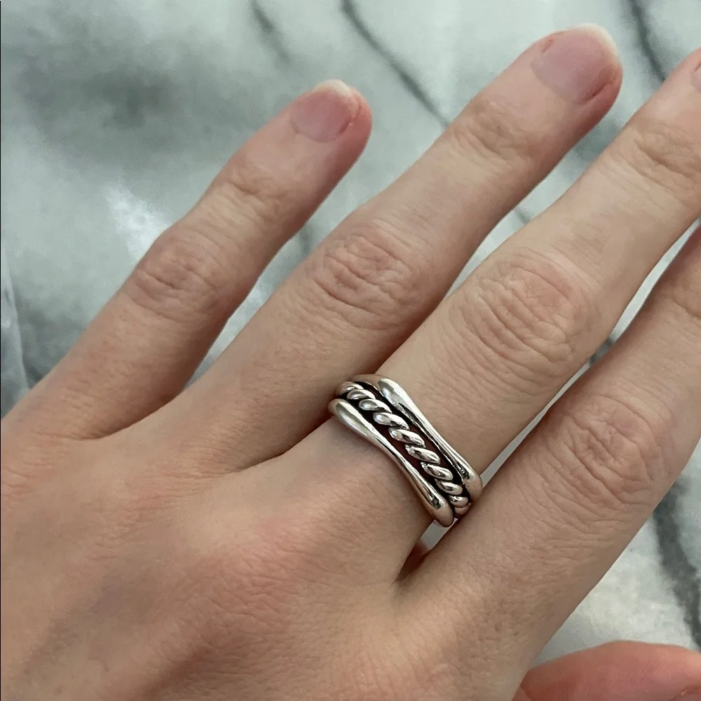925 sterling Silver Twisted rope Ring